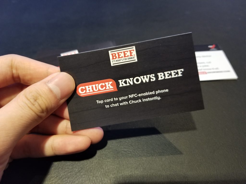 “Beef. It’s What’s For Dinner“ Promotional Card with NFC