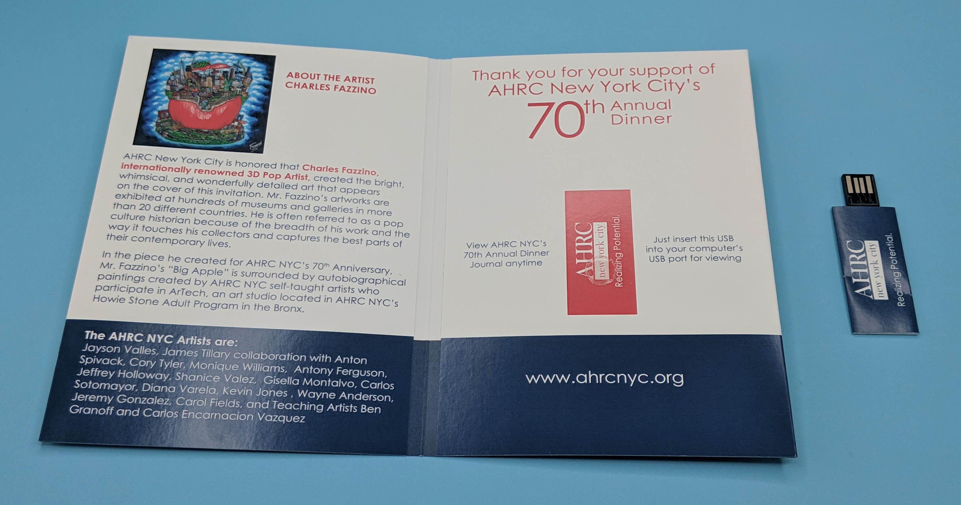 AHRC New York City Custom Printed Card with USB Webkey