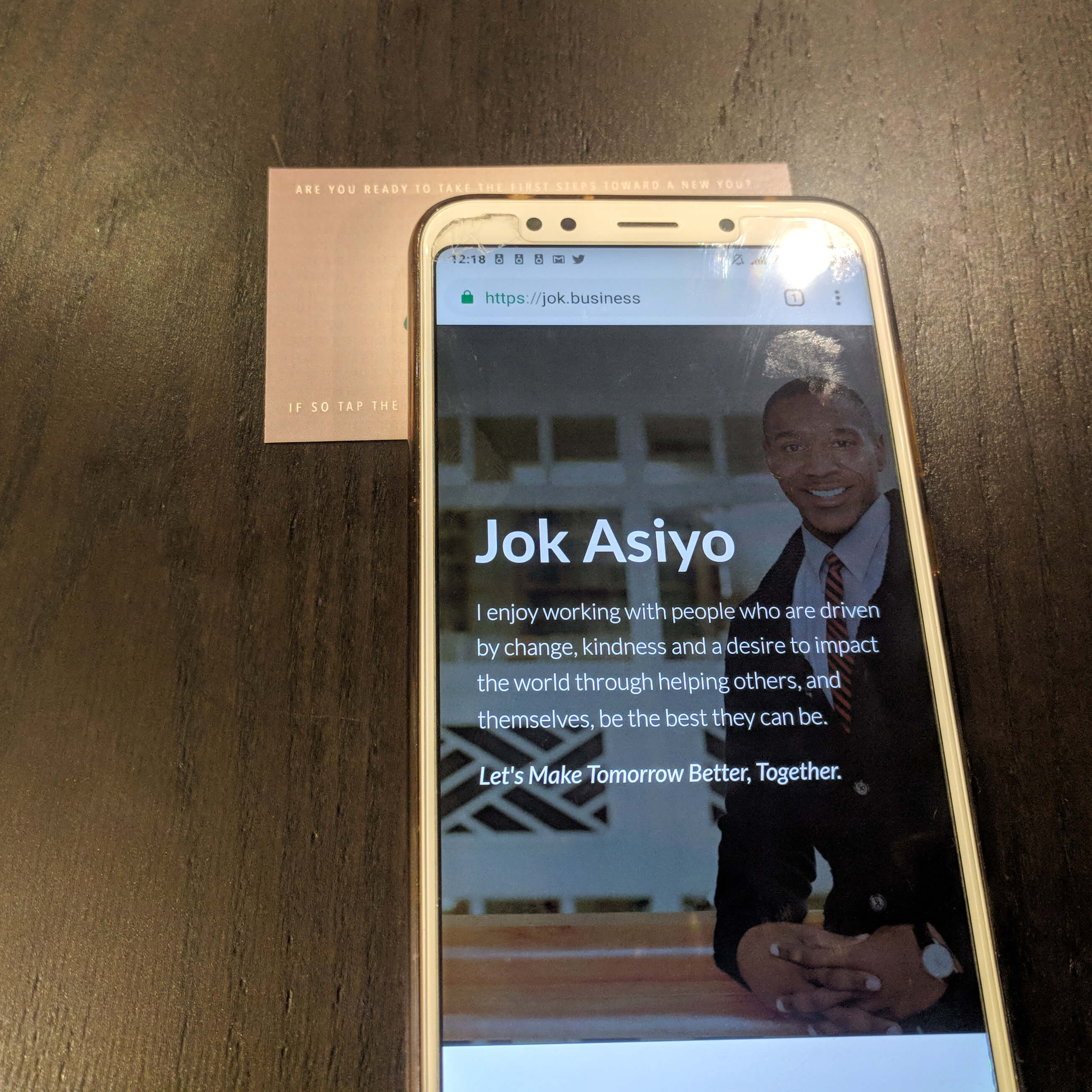 Jok Asiyo Personalized Business Card with NFC