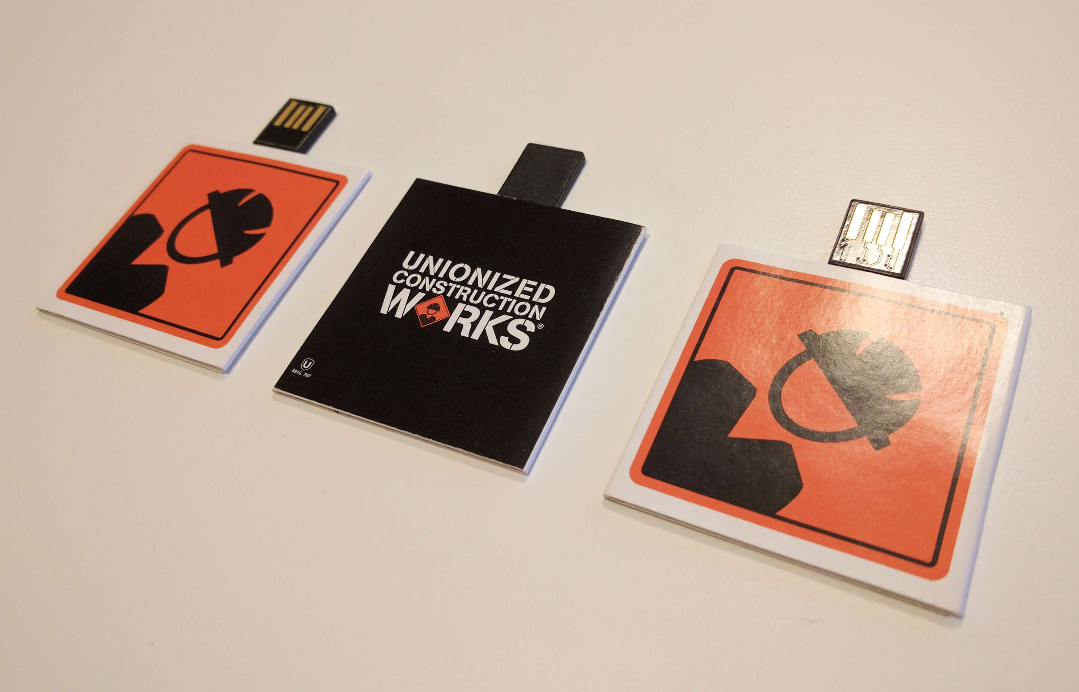 Unionized Construction Works Custom Card with USB Webkey